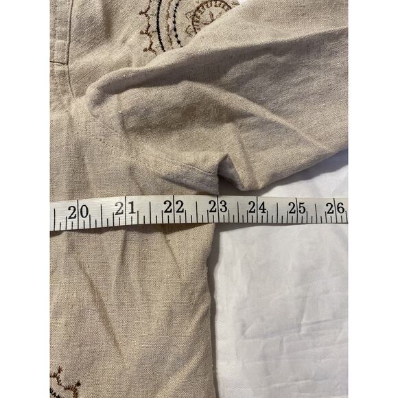 Alfred Dunner Linen Button Down Jacket Embroidered Tan Women’s 16P Grannycore - Picture 4 of 7